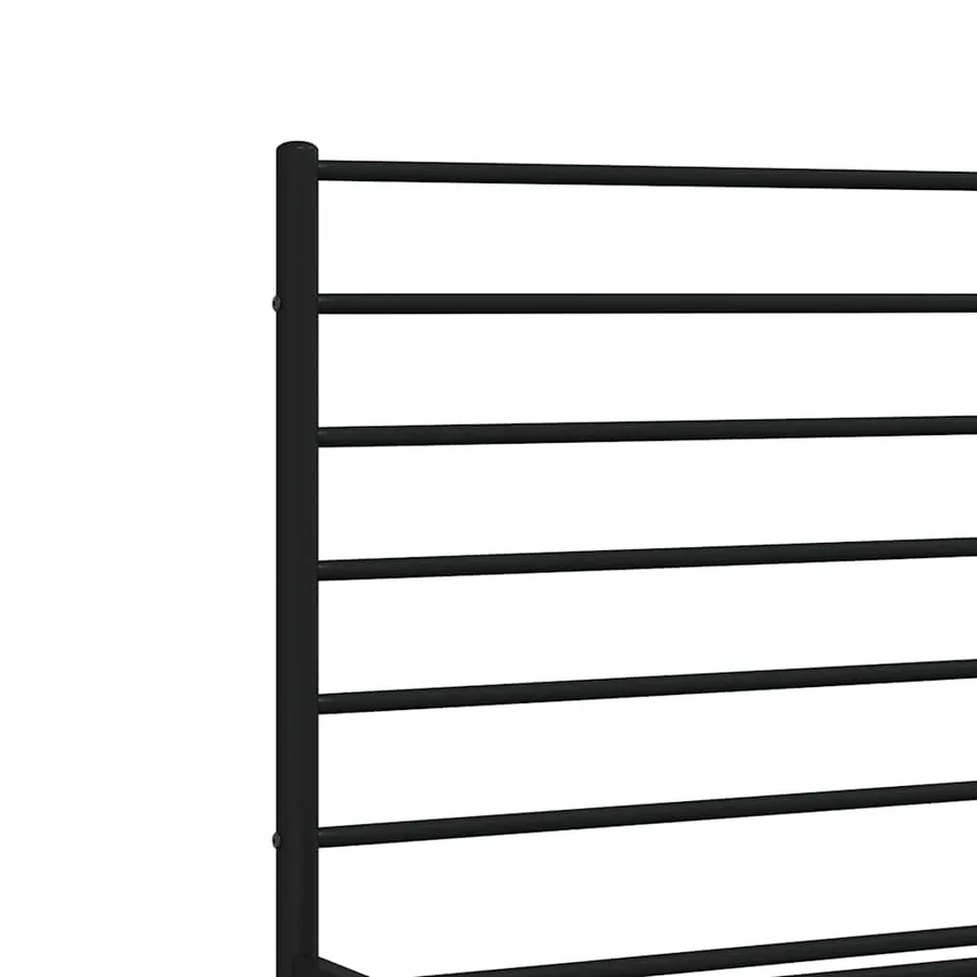 Cadre de lit métal sans matelas avec pied de lit noir 150x200cm - 9