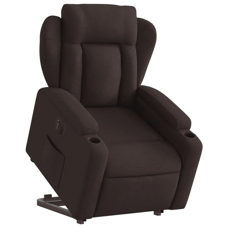 Fauteuil inclinable électrique marron foncé tissu - 3