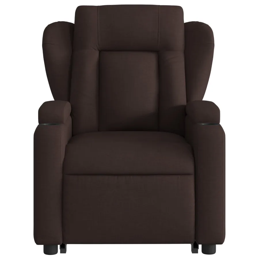 Fauteuil inclinable électrique marron foncé tissu - 9