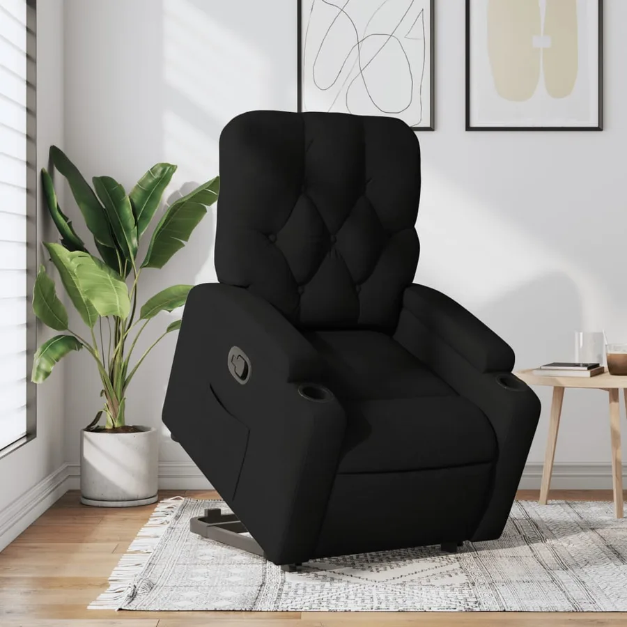 Fauteuil inclinable noir tissu - 16