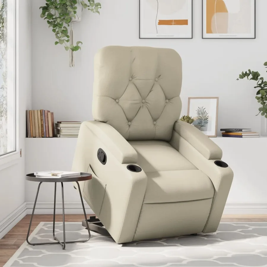 Fauteuil inclinable Crème Similicuir - 15