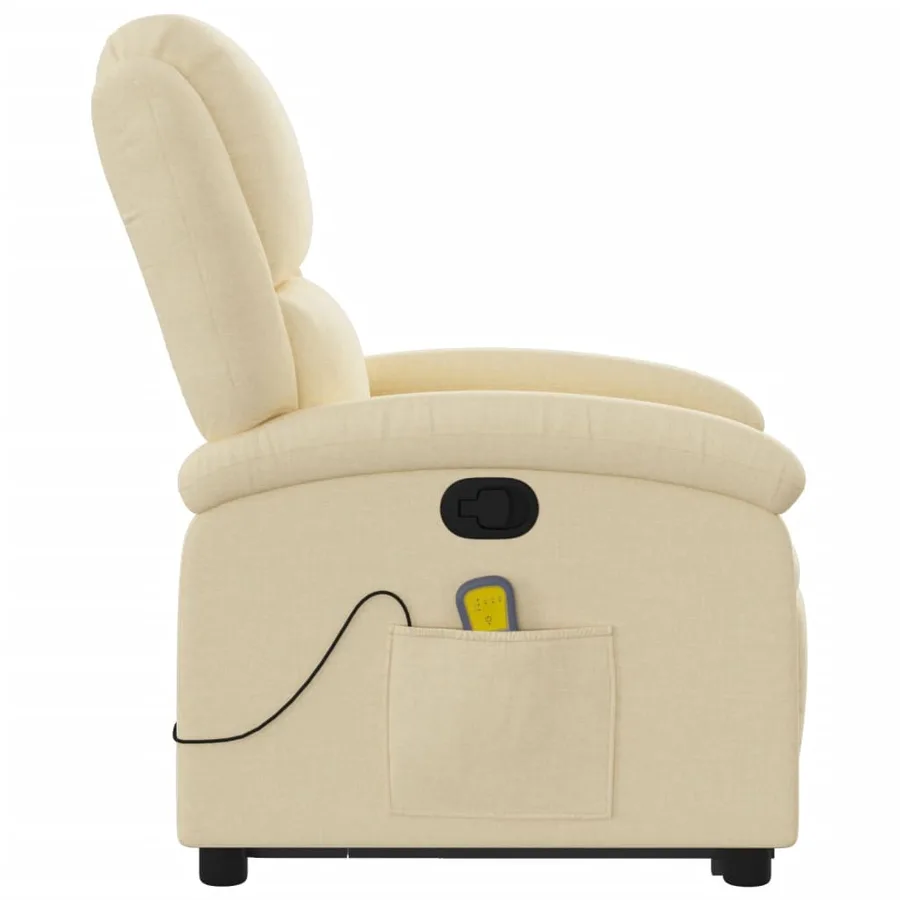 Fauteuil inclinable de massage Crème Tissu - 10