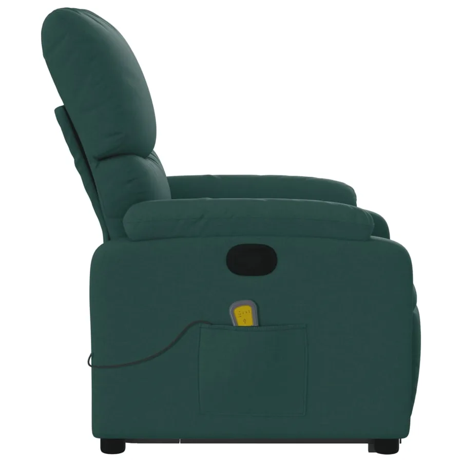 Fauteuil inclinable de massage Vert foncé Tissu - 10