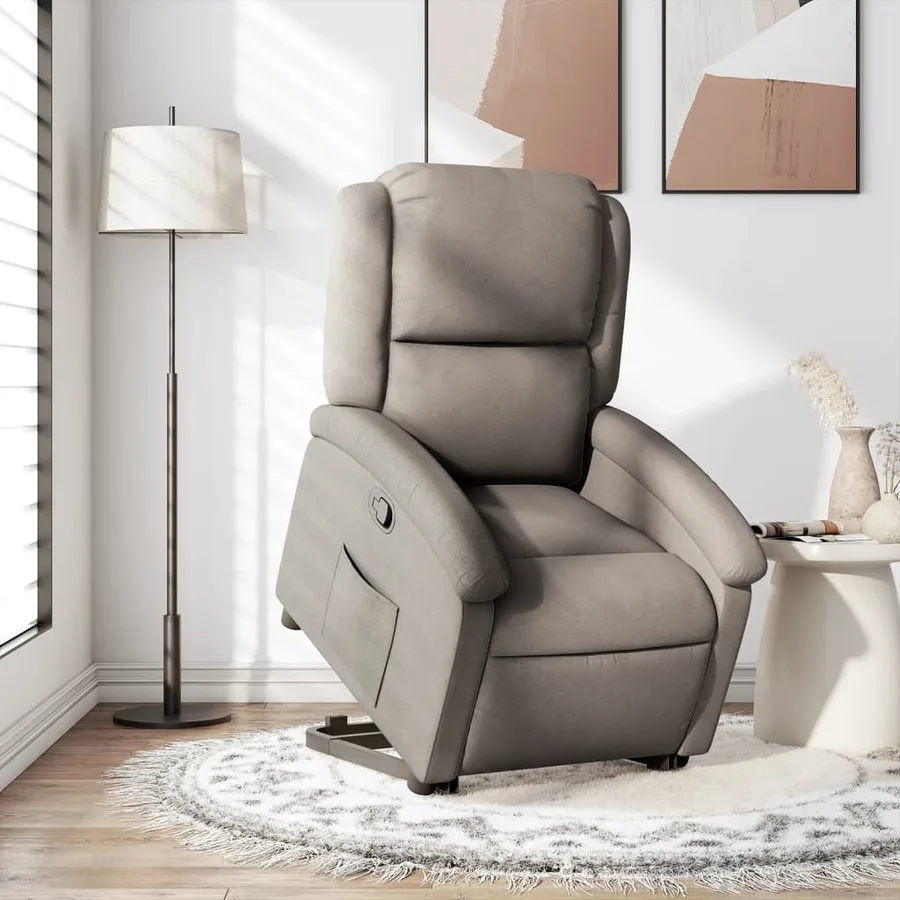 Fauteuil inclinable taupe tissu - 16