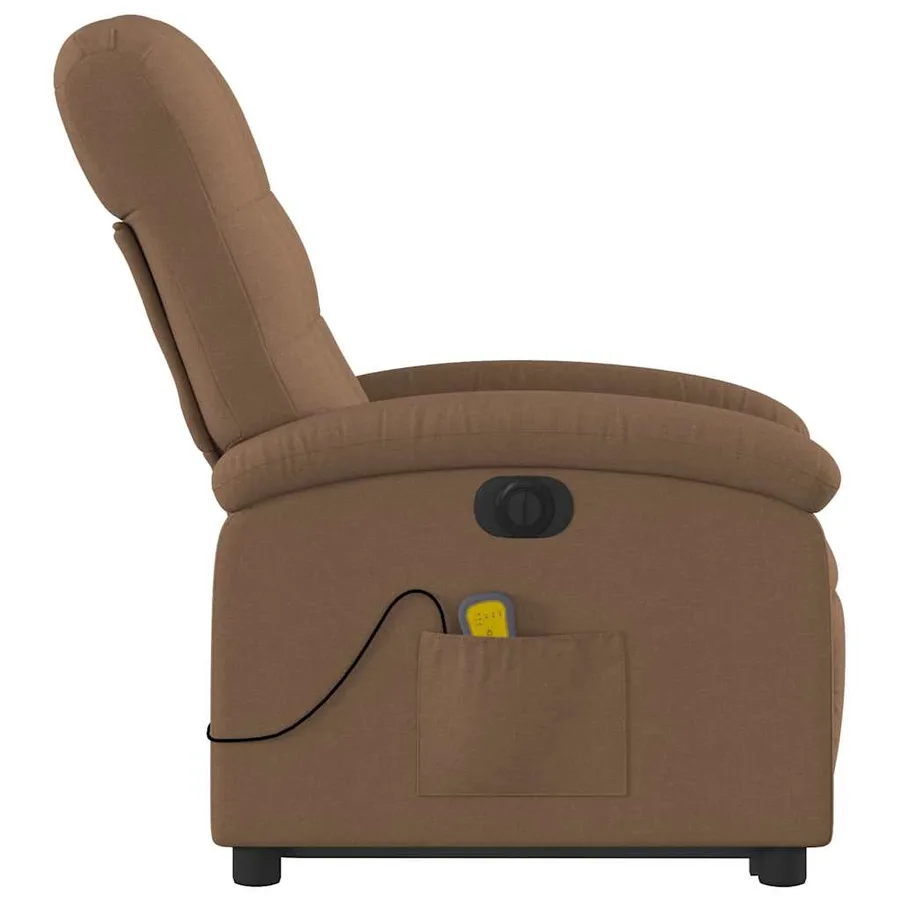 Fauteuil inclinable de massage électrique Marron Tissu - 10