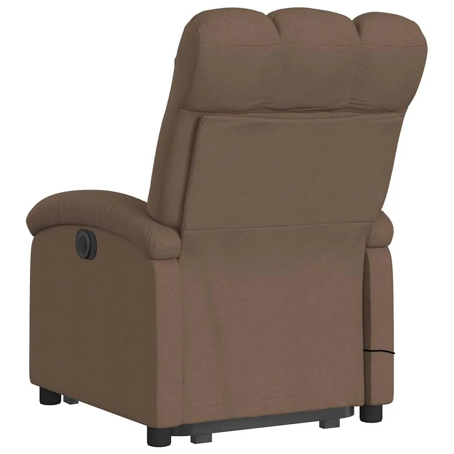 Fauteuil inclinable de massage électrique Marron Tissu - 5
