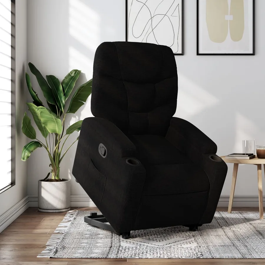 Fauteuil inclinable noir tissu - 16