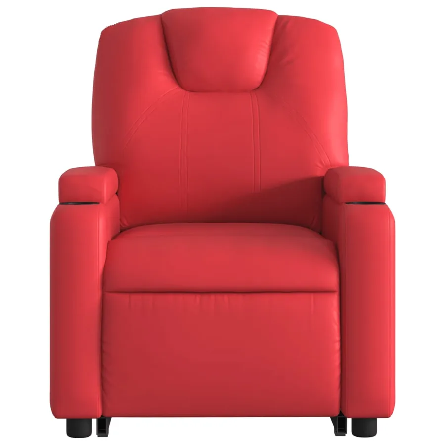 Fauteuil inclinable électrique rouge similicuir - 9