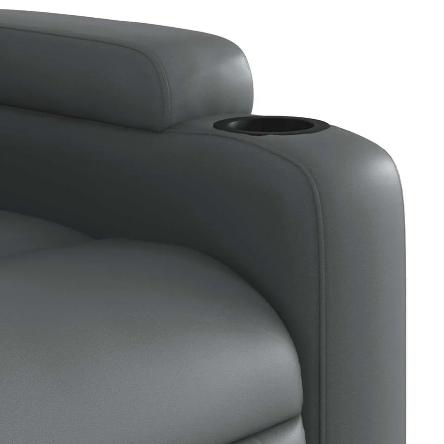 Fauteuil inclinable de massage électrique gris similicuir - 12
