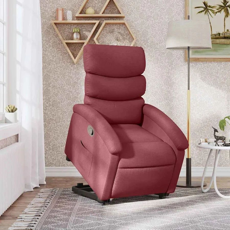 Fauteuil inclinable rouge bordeaux tissu - 15