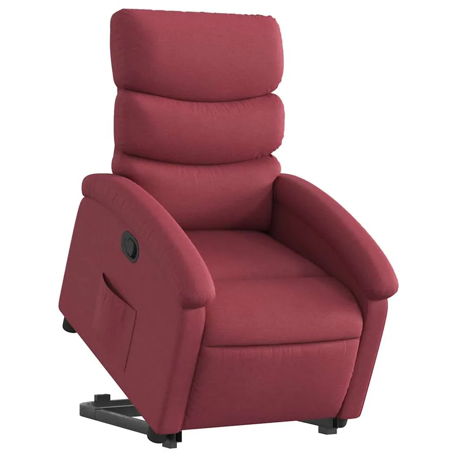 Fauteuil inclinable rouge bordeaux tissu - 3