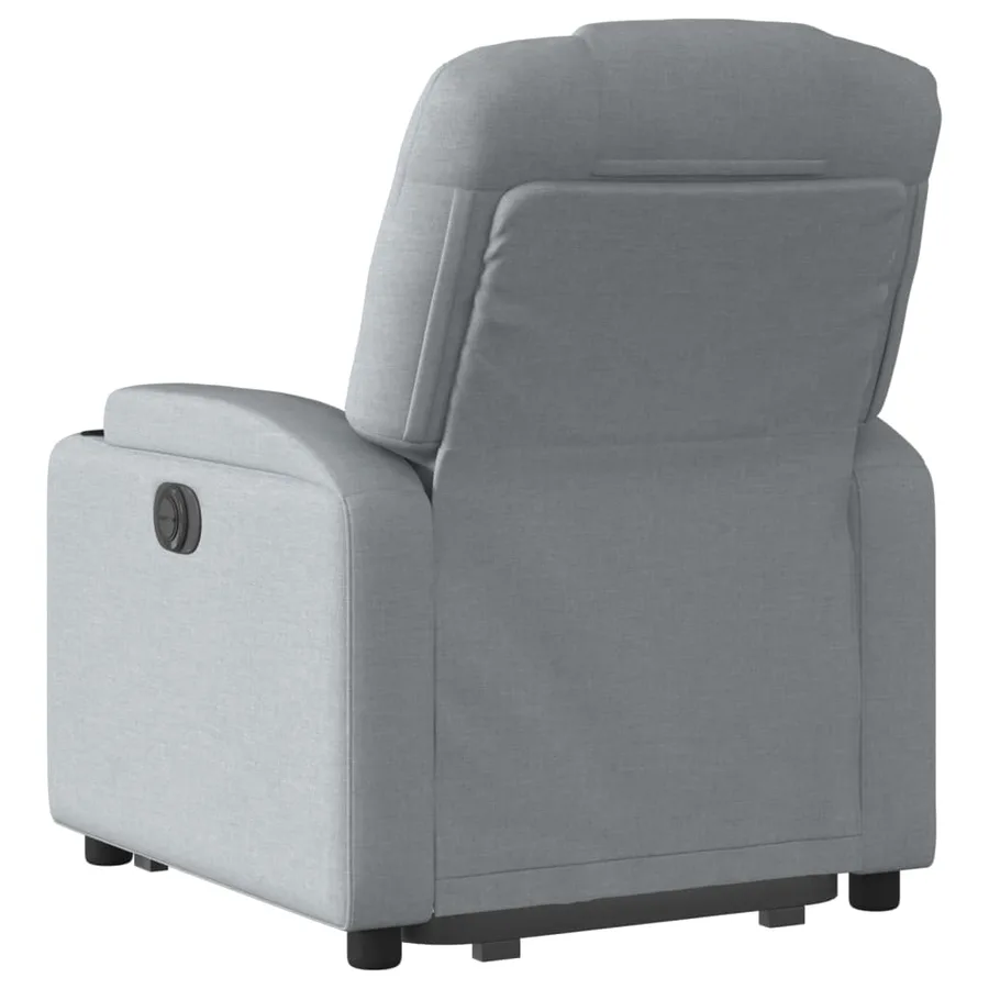 Fauteuil inclinable électrique gris clair tissu - 5