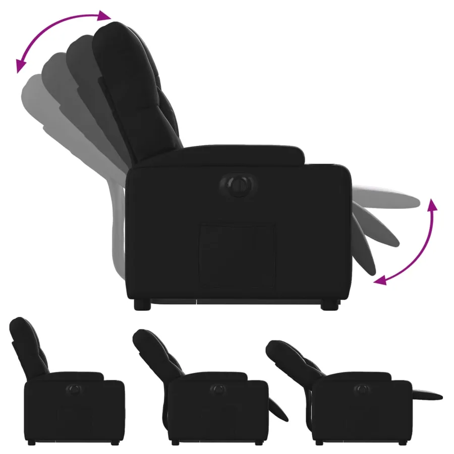 Fauteuil inclinable électrique noir similicuir - 7