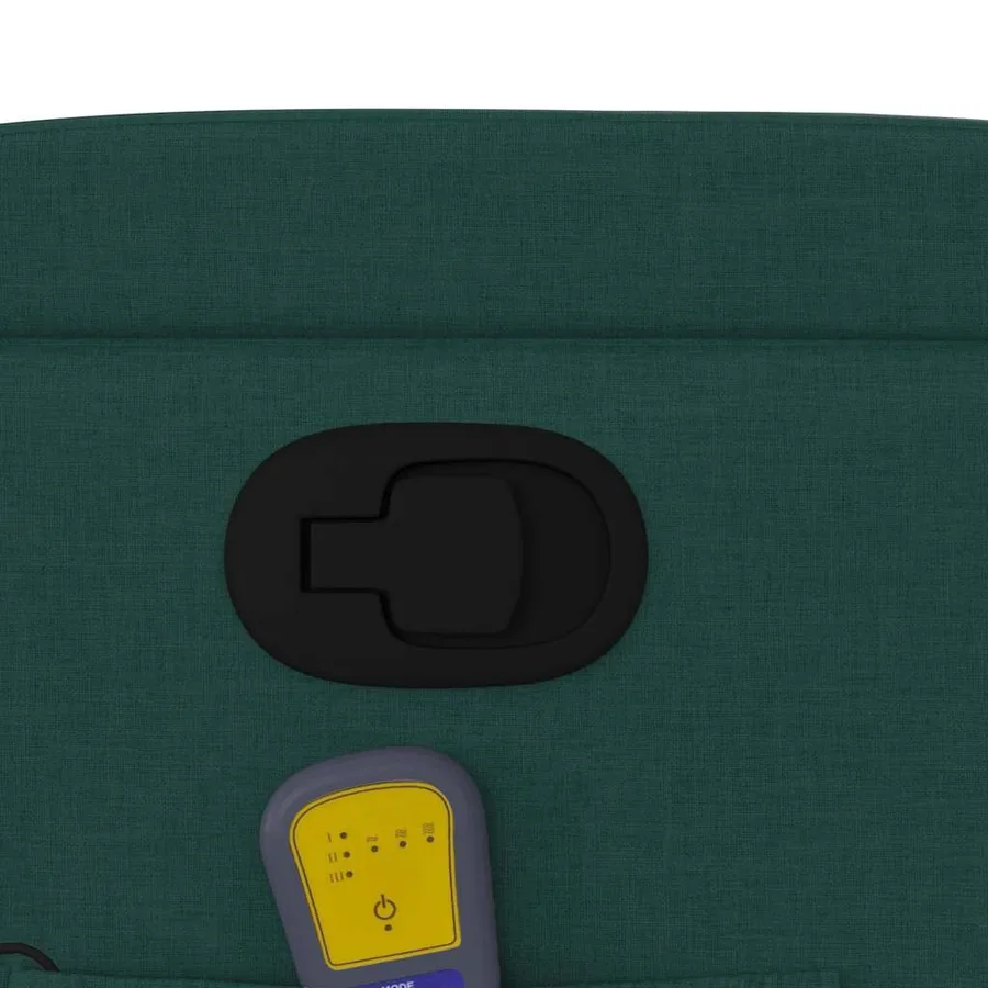 Fauteuil inclinable de massage Vert foncé Tissu - 12