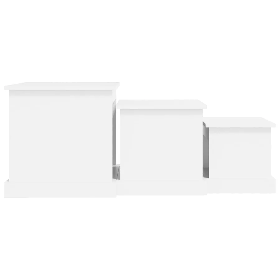 Tables basses 3 pcs blanc bois d'ingénierie - 7