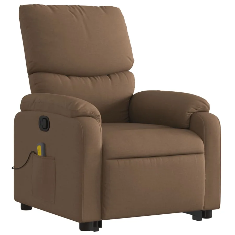 Fauteuil de massage inclinable Marron Tissu - 4