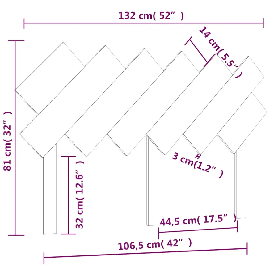 Tête de lit 132x3x81 cm Bois massif de pin - 6