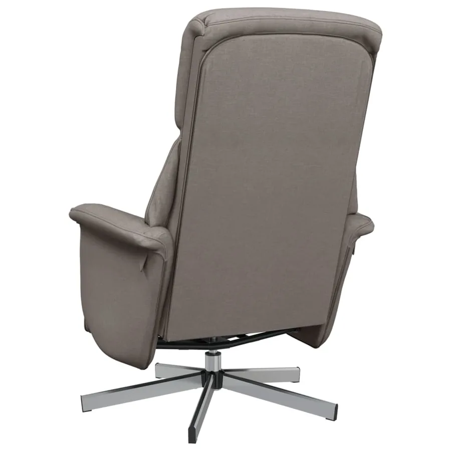 Fauteuil inclinable avec repose-pieds taupe tissu - 5