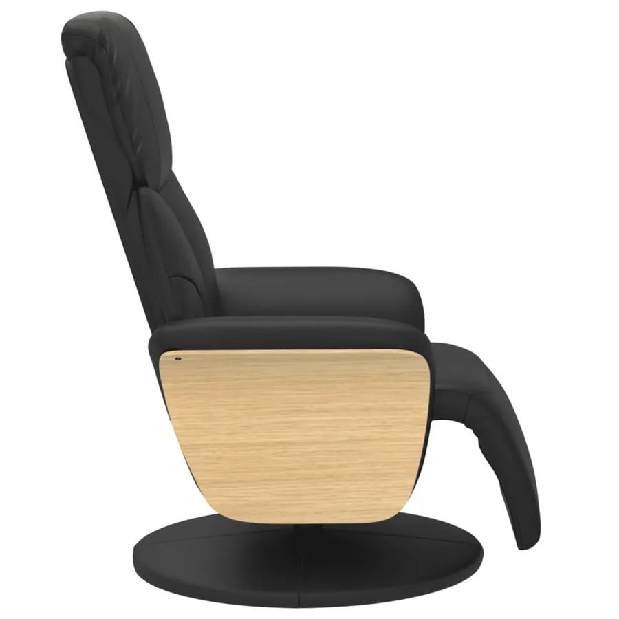 Fauteuil inclinable avec repose-pieds noir similicuir - 4
