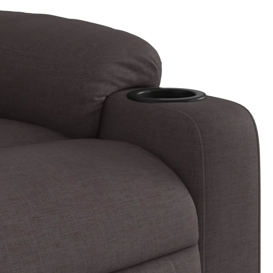 Fauteuil inclinable de massage Marron foncé Tissu - 11