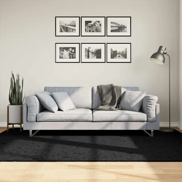 Tapis OVIEDO à poils courts noir 160x230 cm