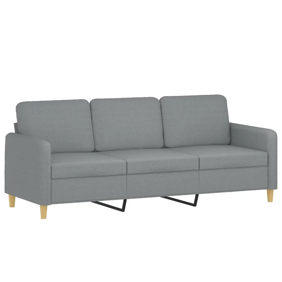 Ensemble de canapés 3 pcs avec coussins Gris clair Tissu - 5
