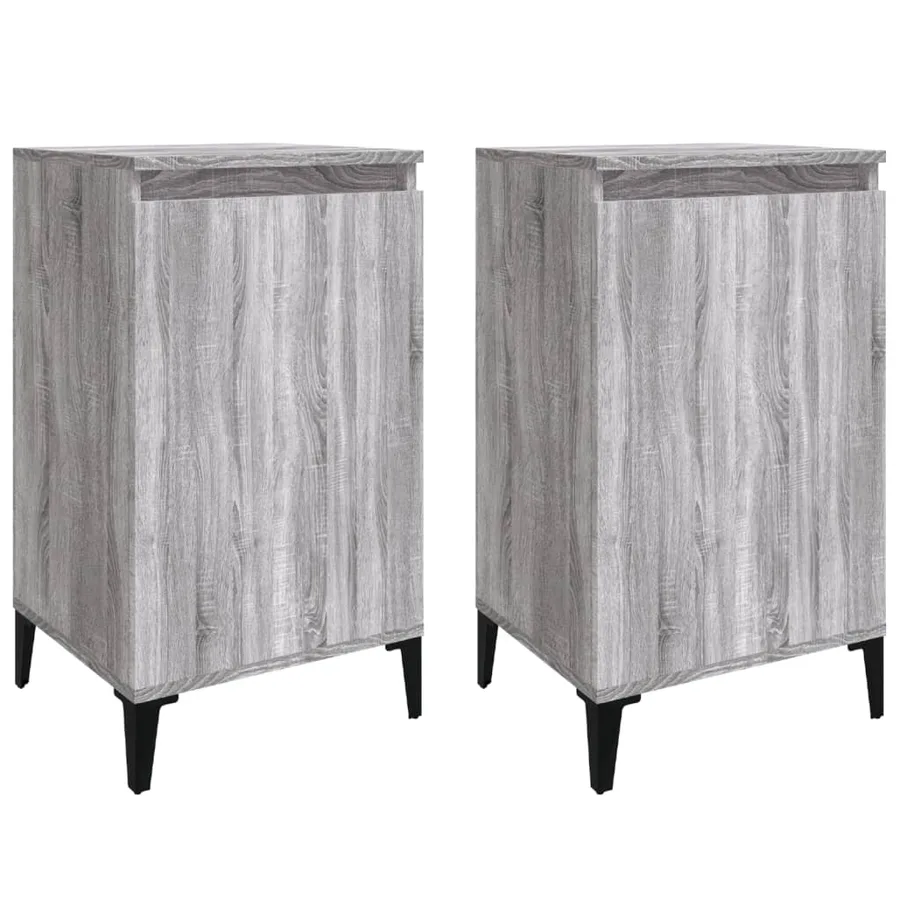 Tables de chevet 2 pcs sonoma gris 40x35x70cm bois d'ingénierie - 2