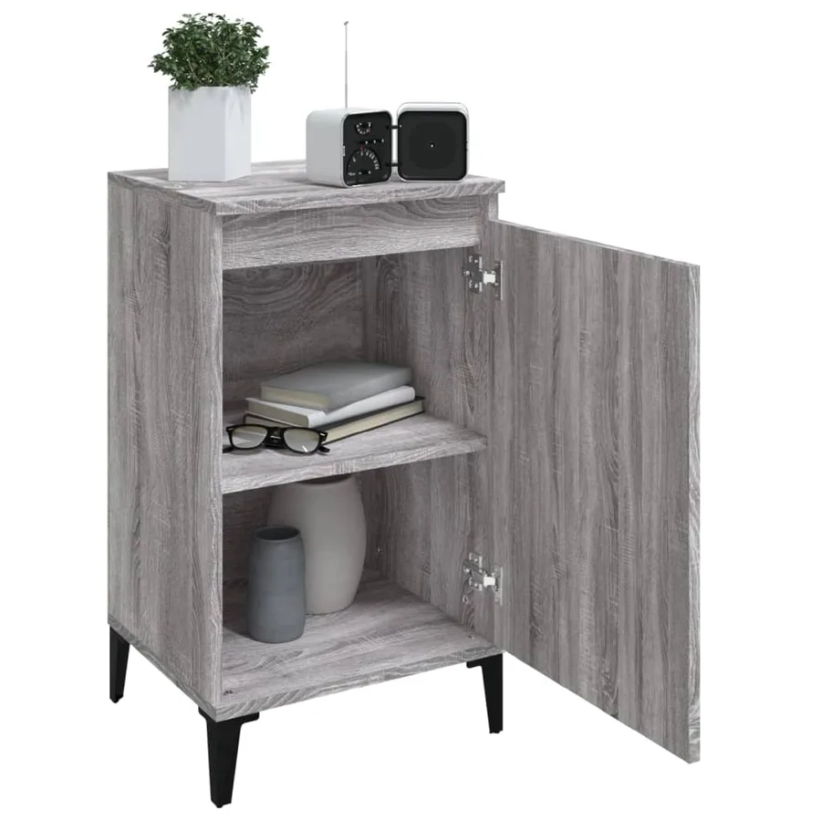 Tables de chevet 2 pcs sonoma gris 40x35x70cm bois d'ingénierie - 4