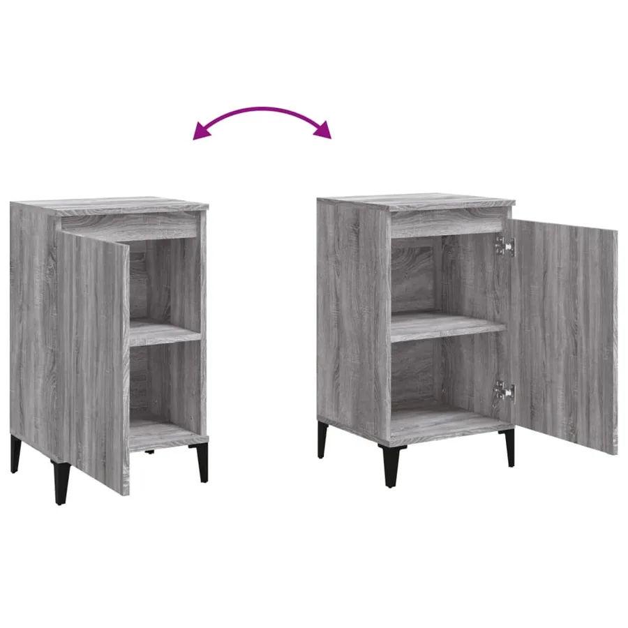 Tables de chevet 2 pcs sonoma gris 40x35x70cm bois d'ingénierie - 9