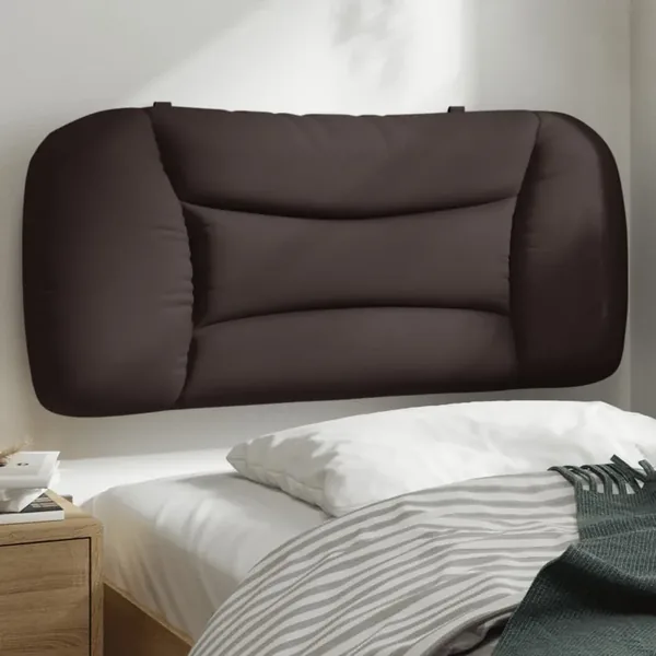 Coussin de tête de lit Hvar marron foncé 90 cm tissu