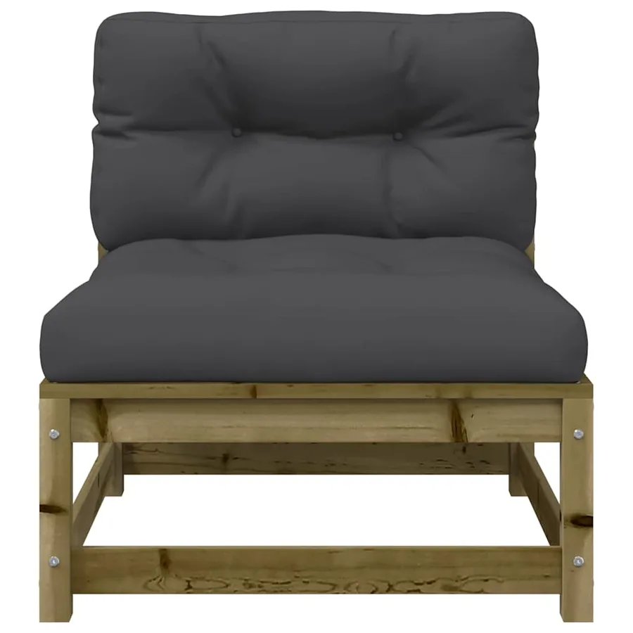 Canapé de jardin sans accoudoirs avec coussins et repose-pieds - 7