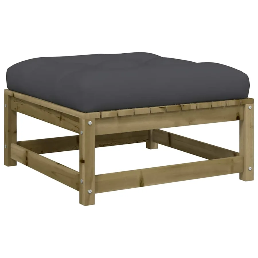 Canapé de jardin sans accoudoirs avec coussins et repose-pieds - 8
