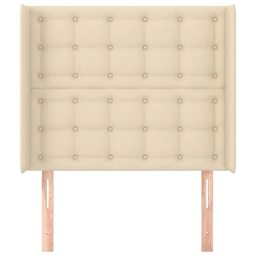 Tête de lit avec oreilles Crème 103x16x118/128 cm Tissu - 3