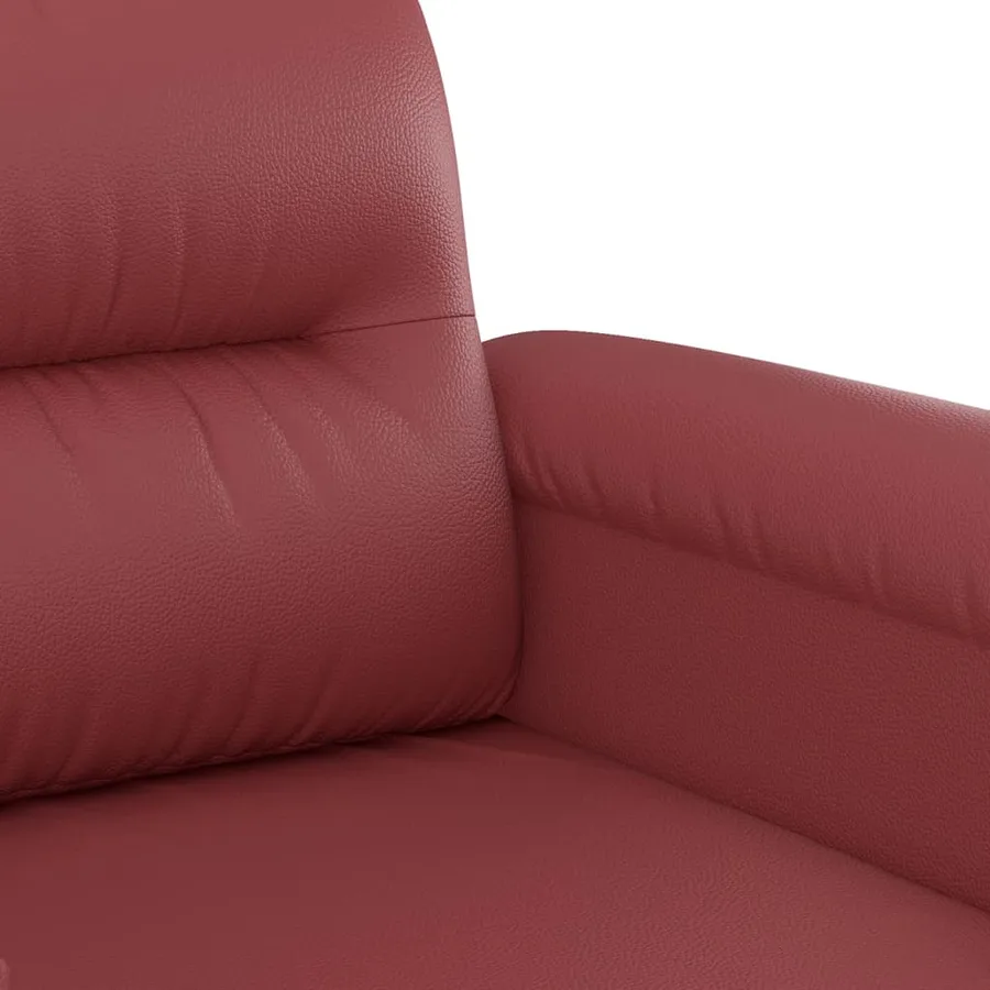 Ensemble de canapés 2 pcs et coussins Rouge bordeaux Similicuir - 5