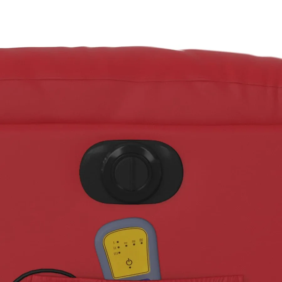 Fauteuil inclinable de massage électrique rouge similicuir - 13