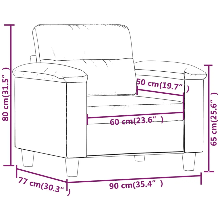 Fauteuil Noir 60 cm Similicuir - 8