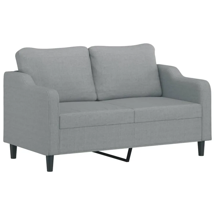 Canapé 2 places avec oreillers gris clair 140 cm tissu - 4