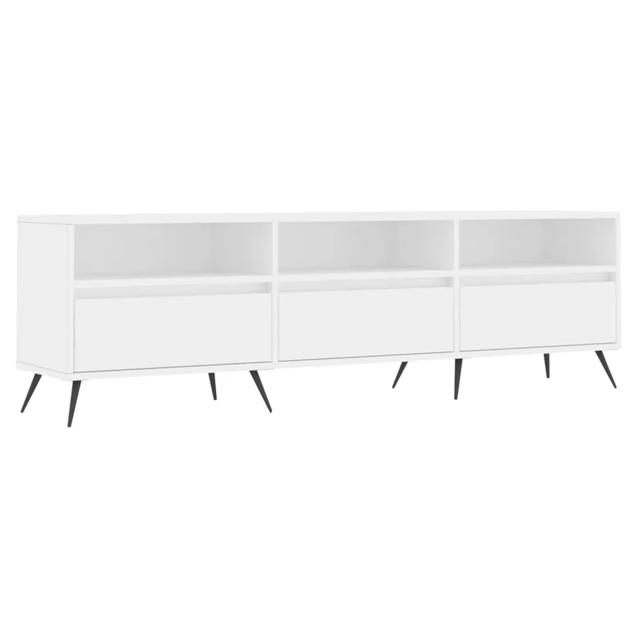 Meuble TV blanc 150x30x44,5 cm bois d'ingénierie - 2