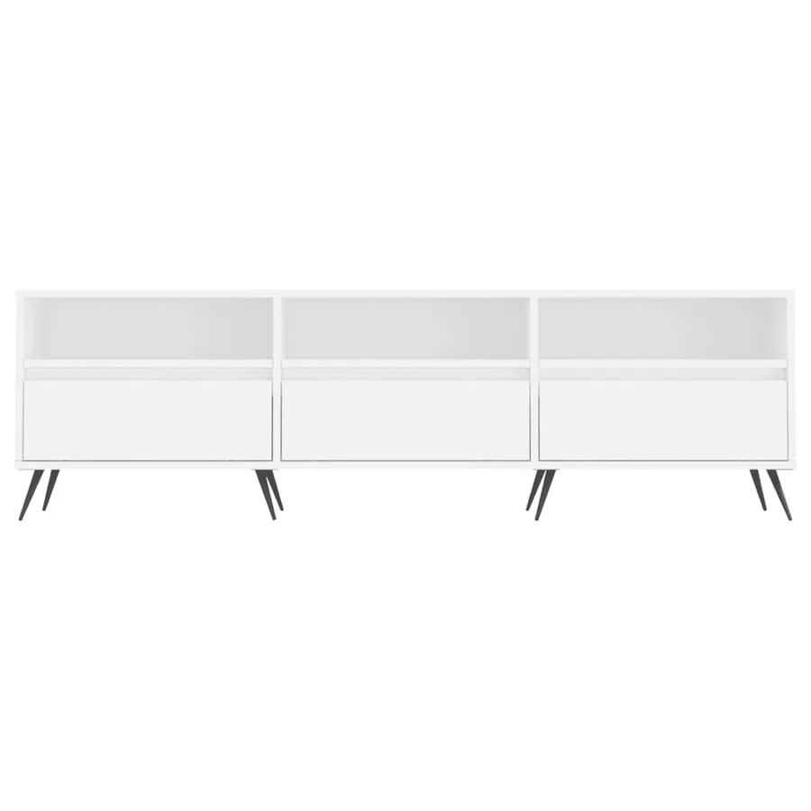 Meuble TV blanc 150x30x44,5 cm bois d'ingénierie - 5