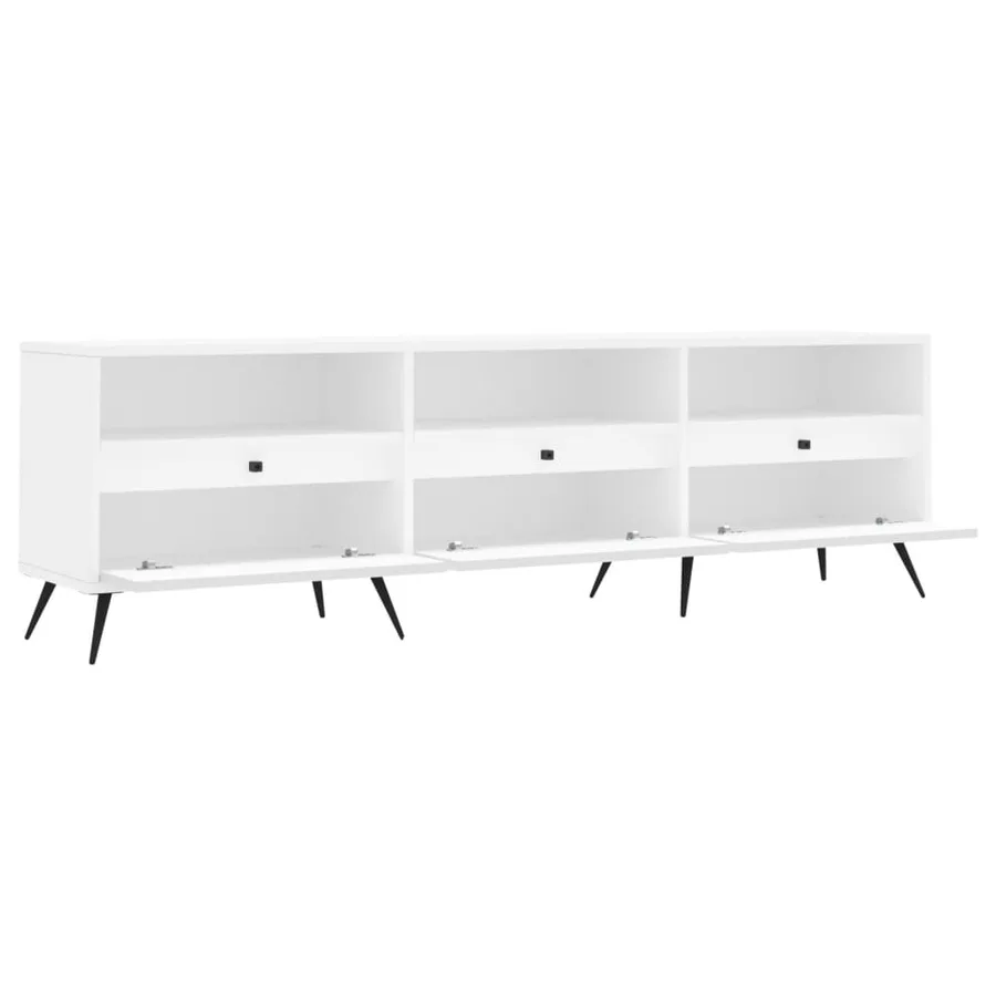 Meuble TV blanc 150x30x44,5 cm bois d'ingénierie - 6
