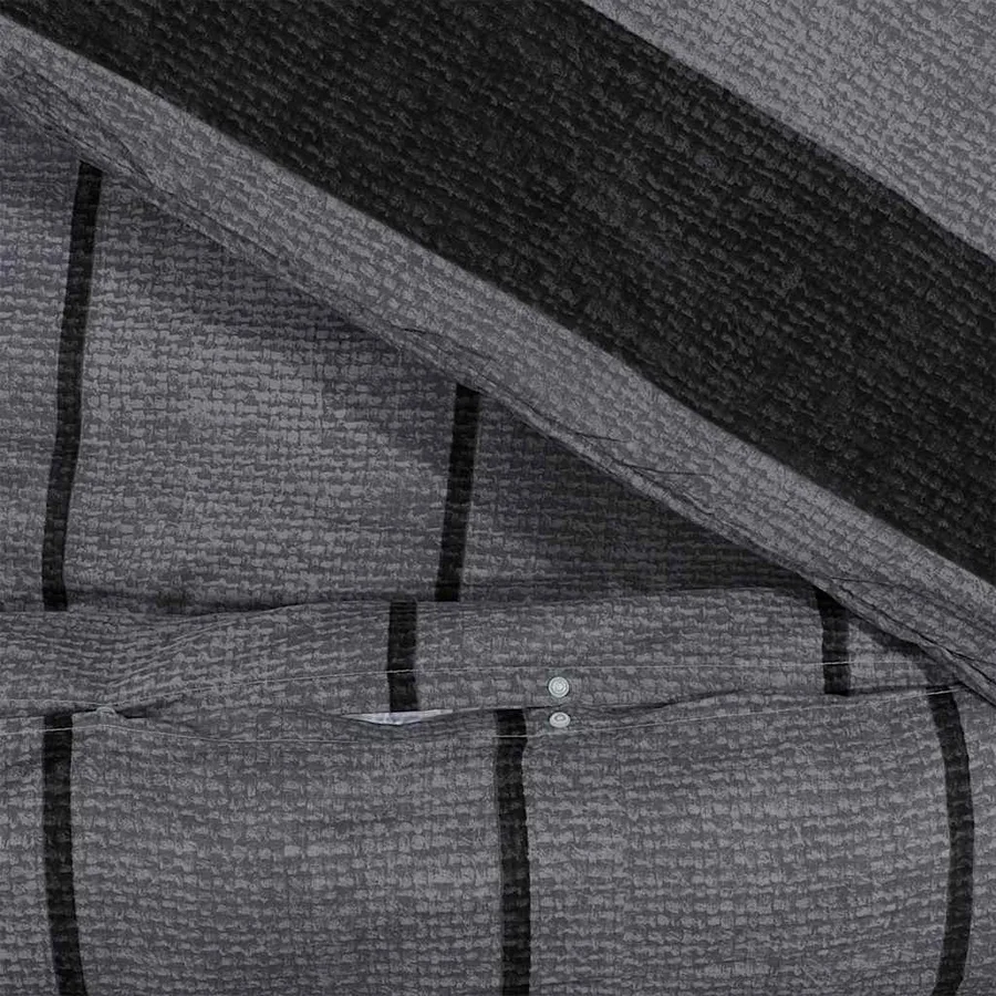 Ensemble de housse de couette gris foncé 225x220 cm Coton - 4