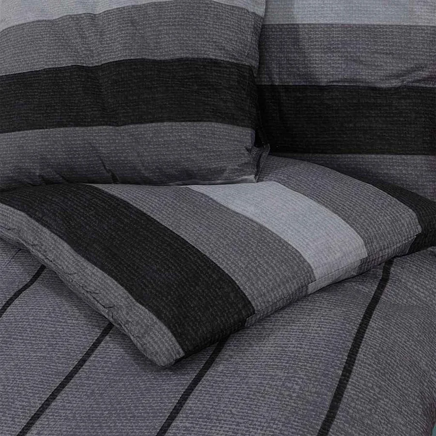 Ensemble de housse de couette gris foncé 225x220 cm Coton - 5