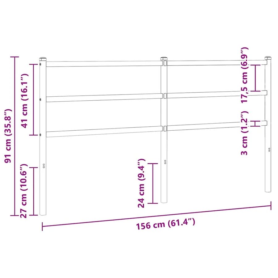 Tête de lit de remplacement métal blanc 150 cm - 5