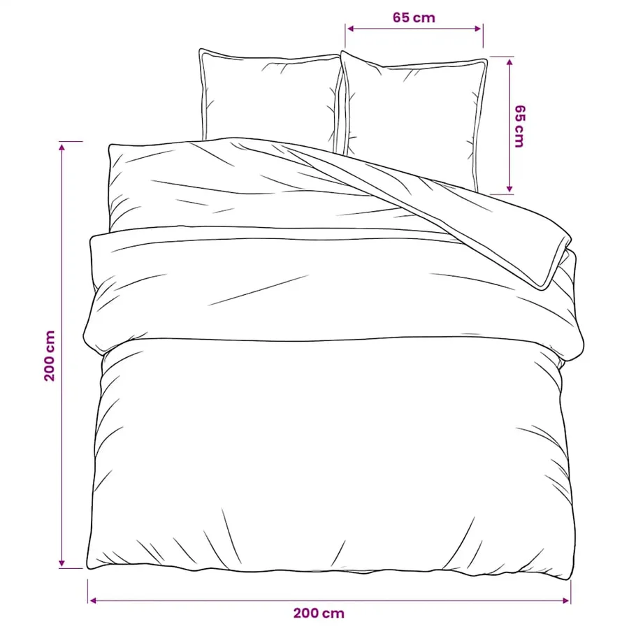 Ensemble de housse de couette Gris 200x200 cm Coton - 6