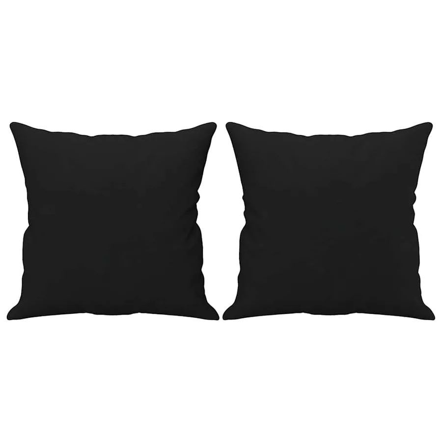 Canapé 2 places avec oreillers noir 120 cm tissu microfibre - 5