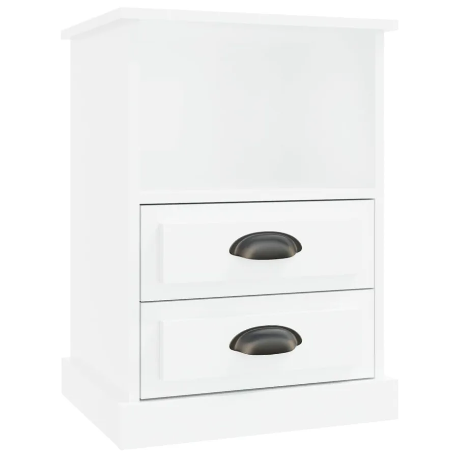 Table de chevet blanc brillant 43x36x60 cm - 2