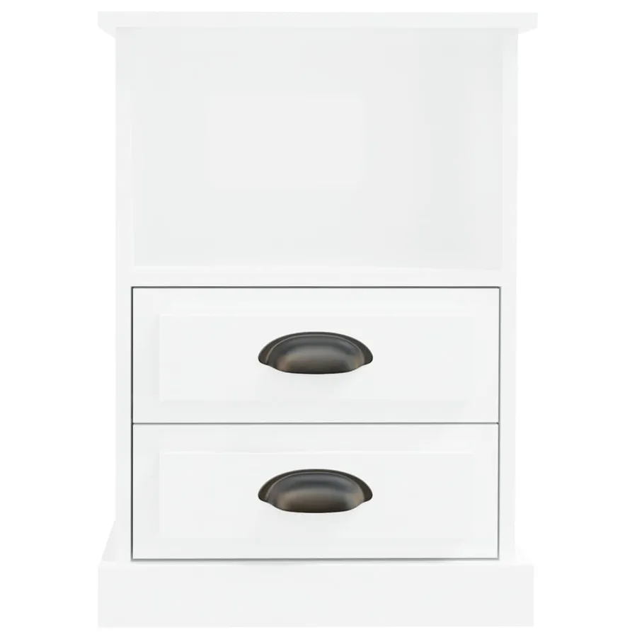 Table de chevet blanc brillant 43x36x60 cm - 6
