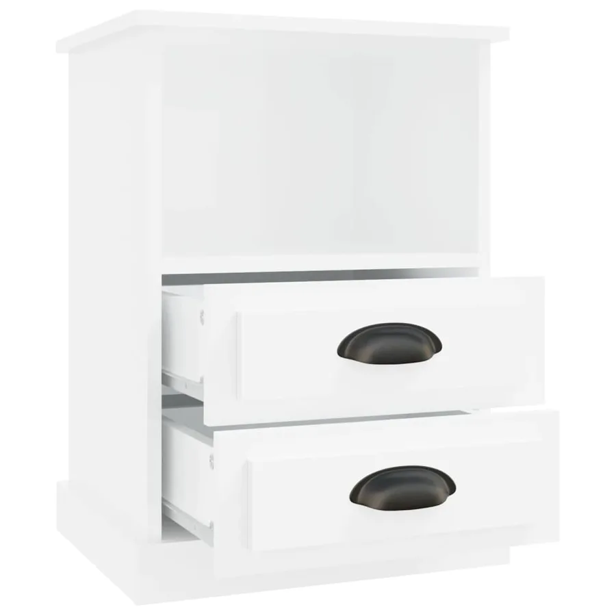 Table de chevet blanc brillant 43x36x60 cm - 7