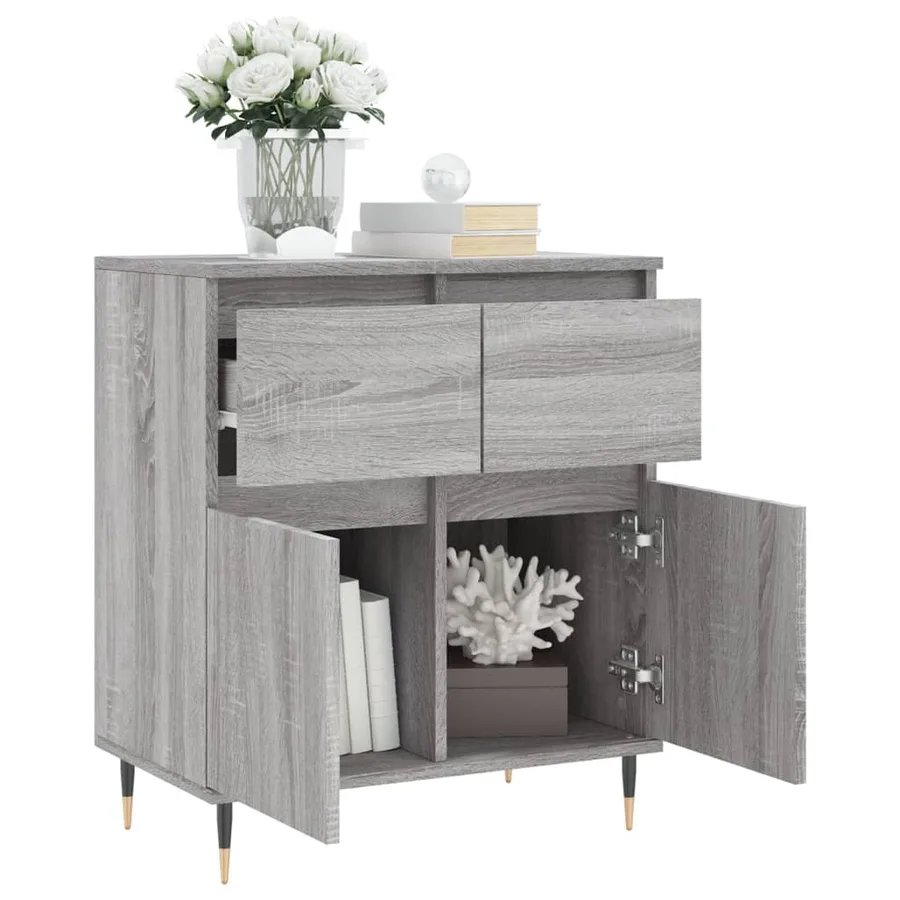 Buffet Sonoma gris 60x35x70 cm Bois d'ingénierie - 4
