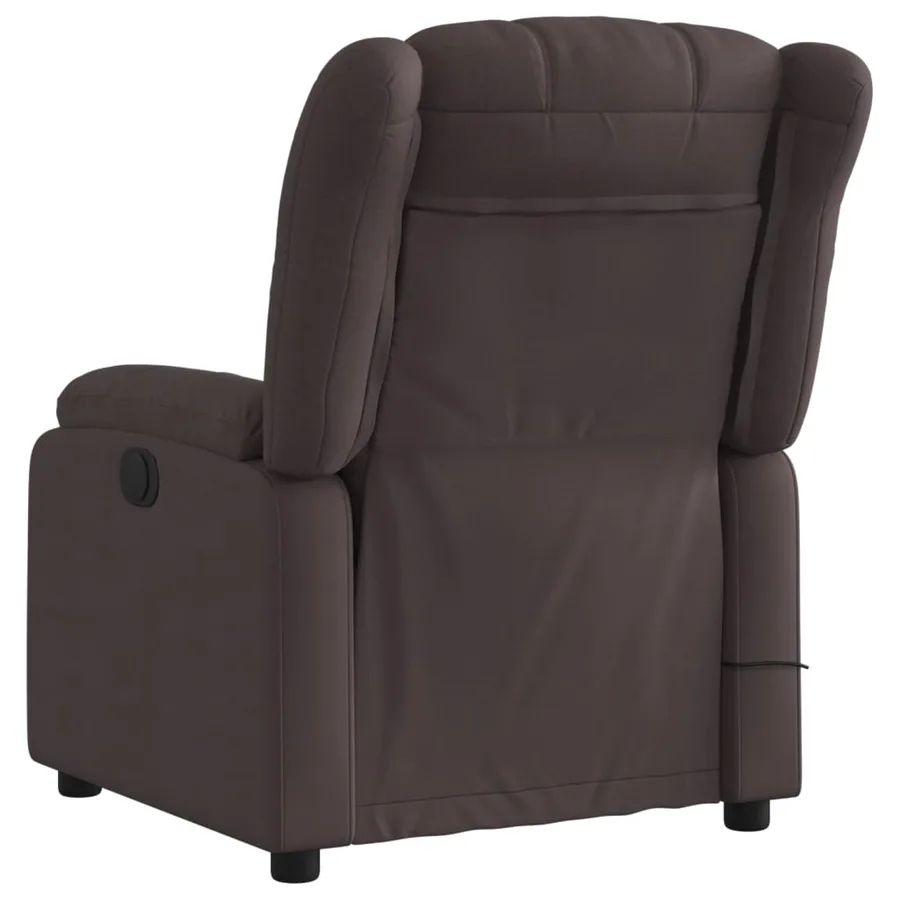 Fauteuil de massage inclinable électrique Marron foncé Tissu - 5